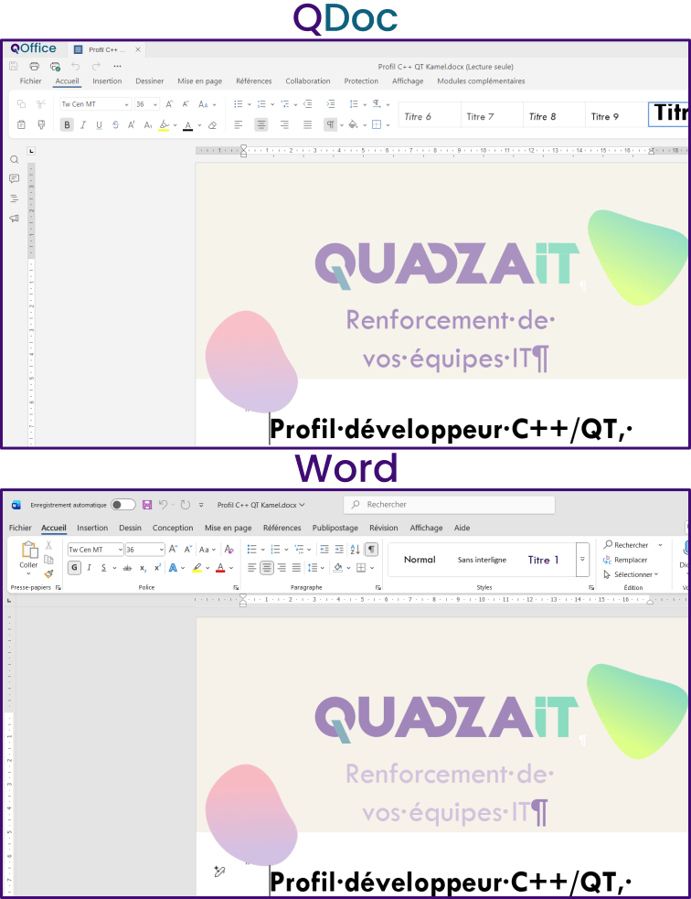 QOffice - QDoc vs Word
